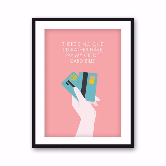 CREDIT CARD BILLS POSTER - PINK