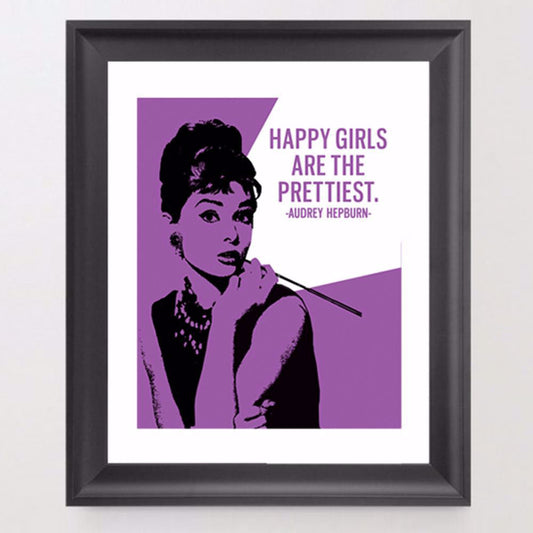 AUDREY HEPBURN - HAPPY GIRLS ARE THE PRETTIEST - POSTER