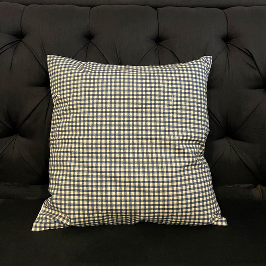 CHECKER PATTERN CUSHION COVER - BLACK