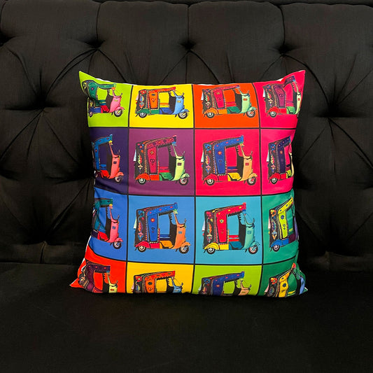 POP ART RICKSHAW CUSHION COVER