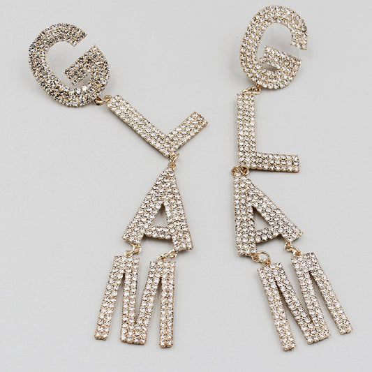 NIGHTWHISPER GLAM RHINESTONE EARRINGS