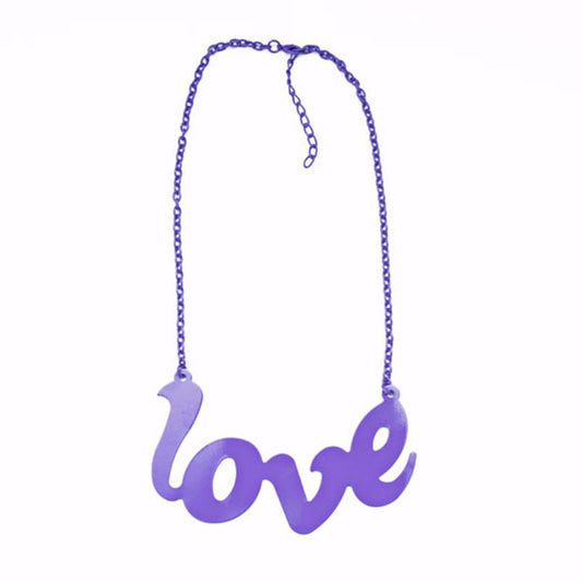 ALL YOU NEED IS NEON LOVE NECKLACE - PURPLE