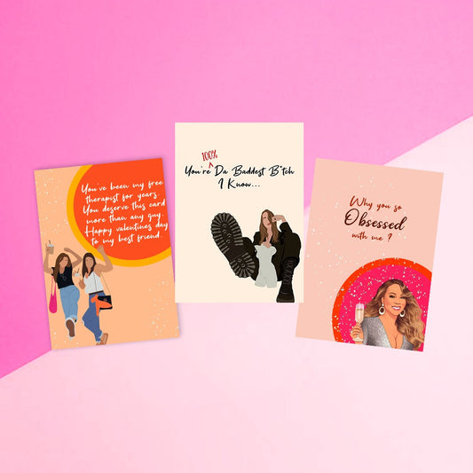 BFF FUREVA VALENTINE CARDS. SET OF 3