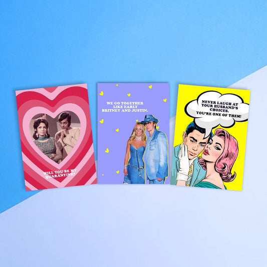 POWER COUPLE VALENTINE CARDS. SET OF 3