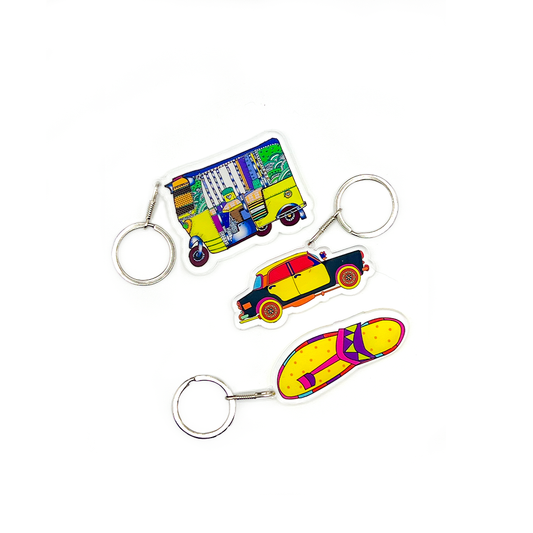 ETHNIC PALETTE KEY RINGS SET