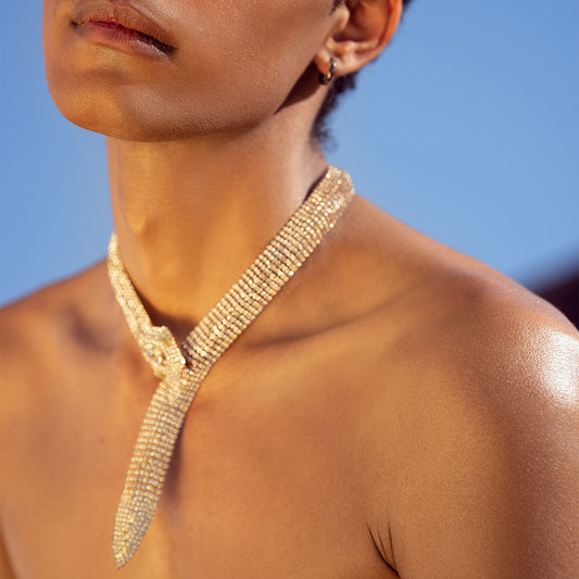 BEDAZZLED SERPENT SKIN NECKLACE