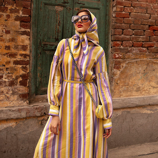 CANDY PARLIMENT STRIPES DRESS