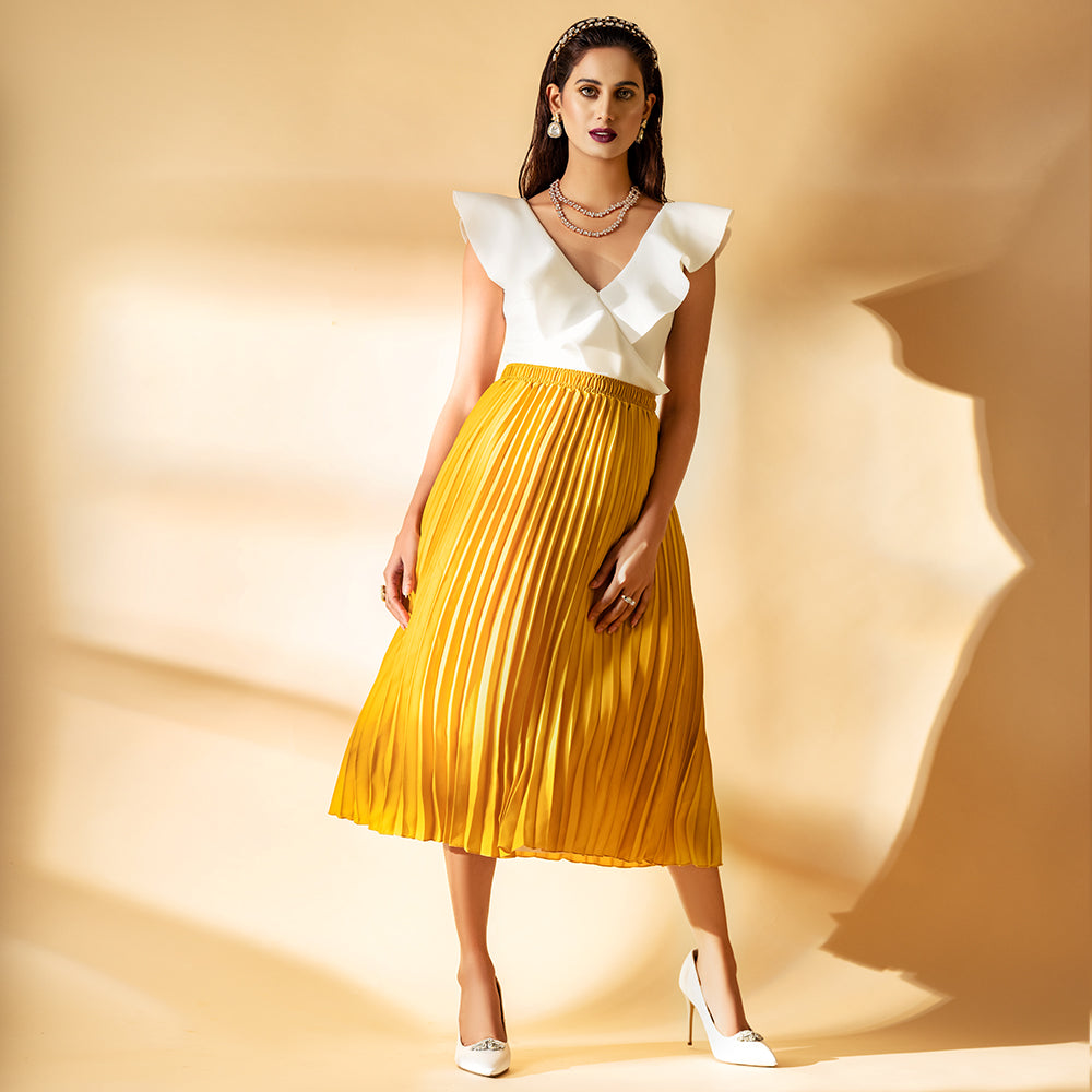 Outfit Ideas Midi Skirt Yellow Skirt Outfit Online SUNRISE PARTY