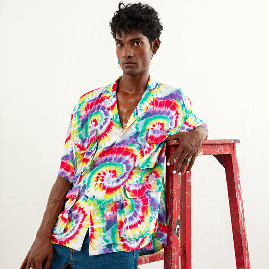 STAR BOY BOXY CUBAN PRINTED SHIRT