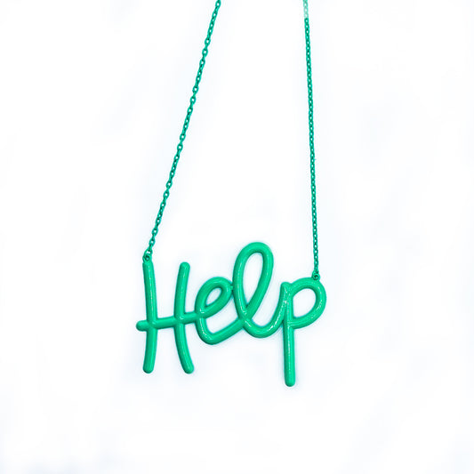 HELP NEON NECKLACE - PINE GREEN