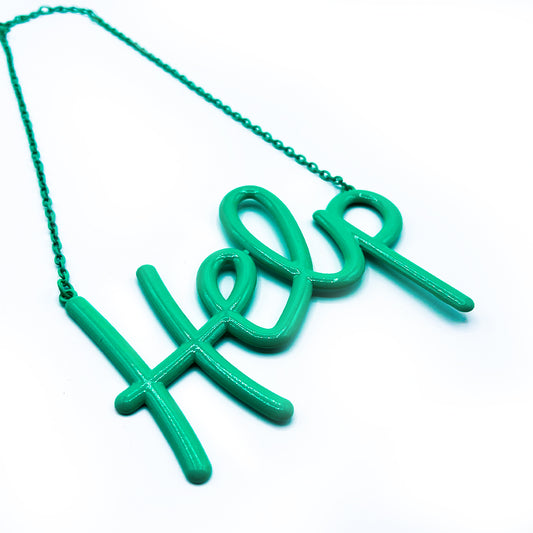 HELP NEON NECKLACE - PINE GREEN