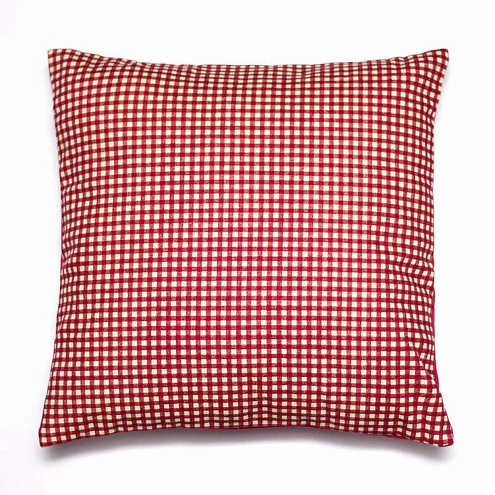 CHECKER PATTERN CUSHION COVER - RED