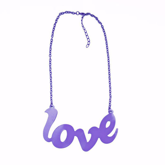 ALL YOU NEED IS NEON LOVE NECKLACE - PURPLE