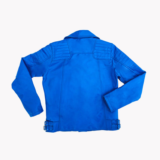 Electric Edge Blue Biker Jacket – Unisex