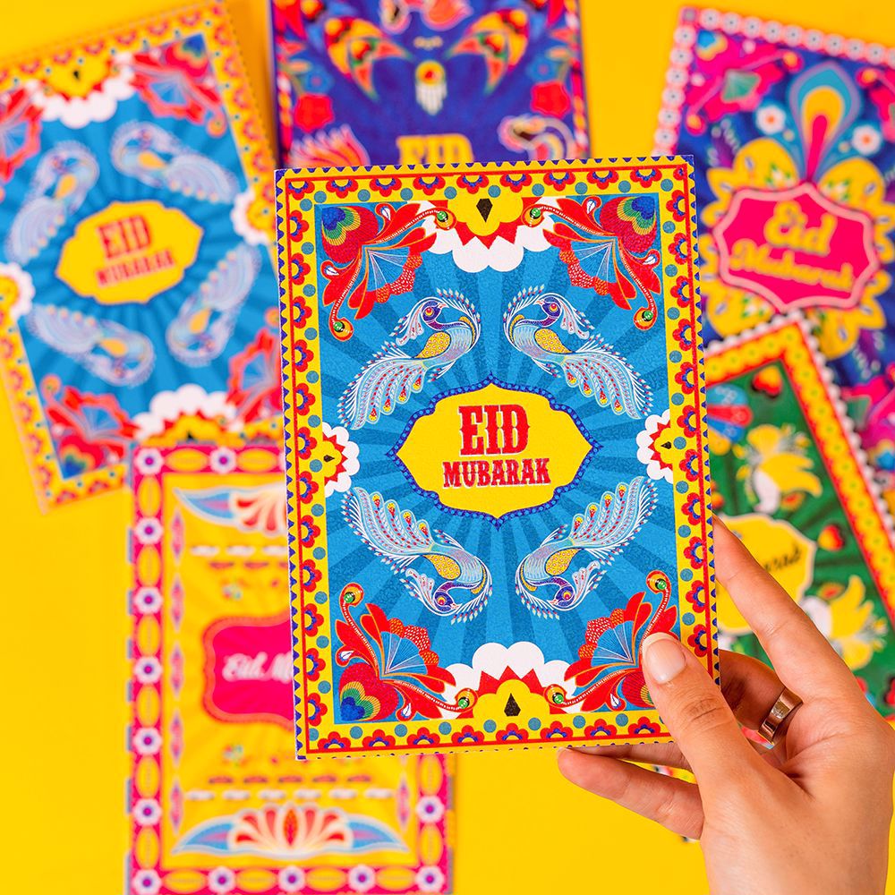 TRUCK ART EID GREETING CARDS, PACK OF 5