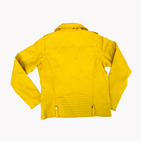 Sunshine Stunner Yellow Biker Jacket – Unisex