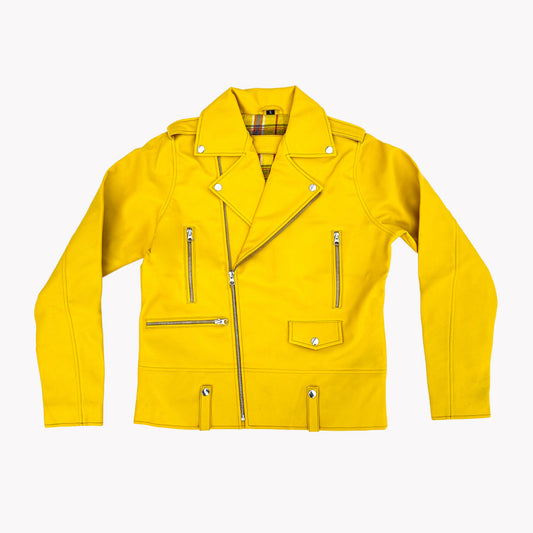 Sunshine Stunner Yellow Biker Jacket – Unisex