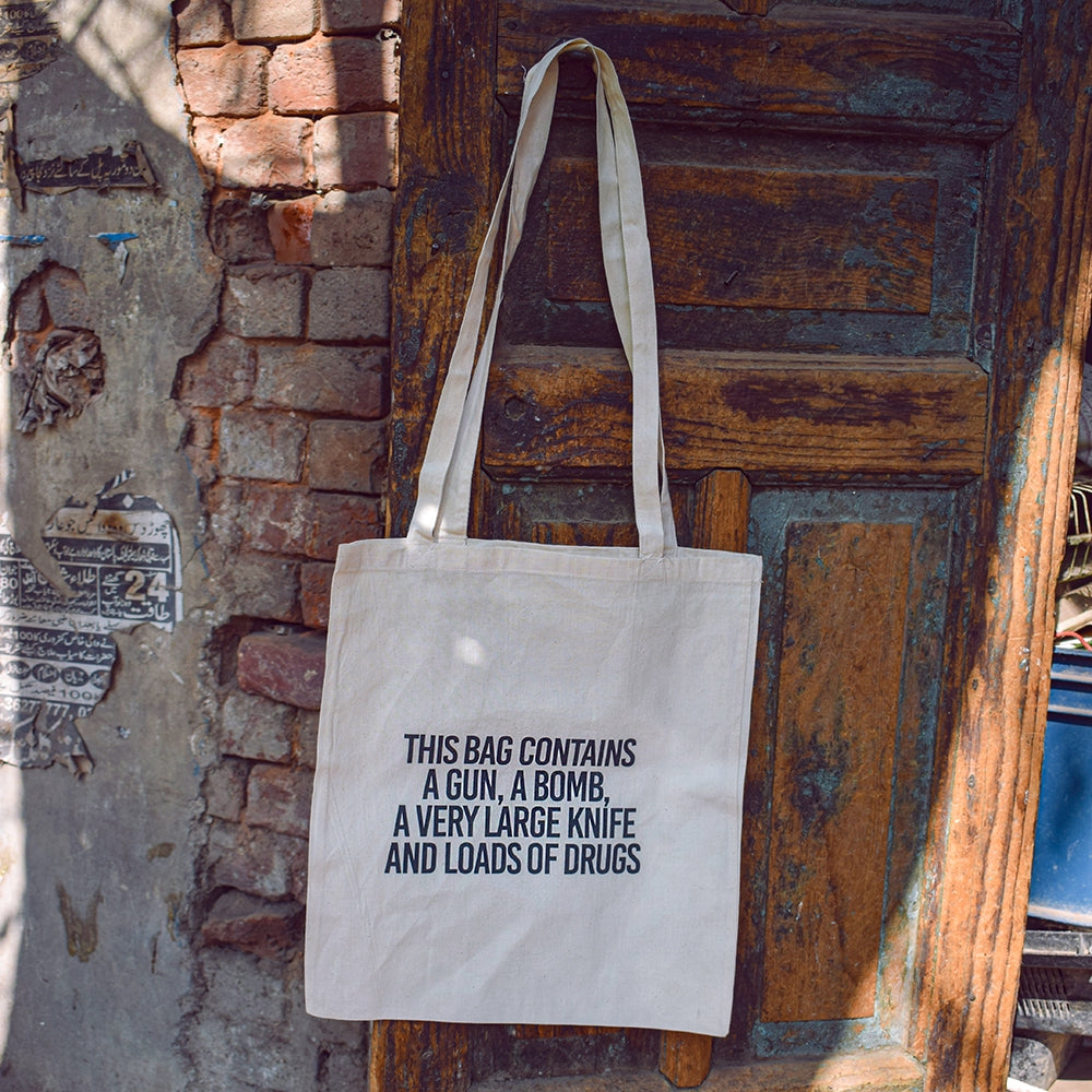 ILLEGAL CONTENTS CANVAS TOTE BAG
