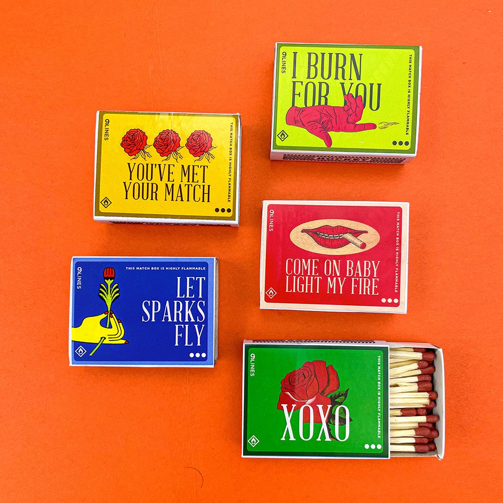 'BURNING LOVE' MATCH BOXES ( PACK OF FIVE)