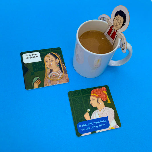 KING & QUEEN TEA COASTERS